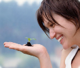 Woman holding seedling